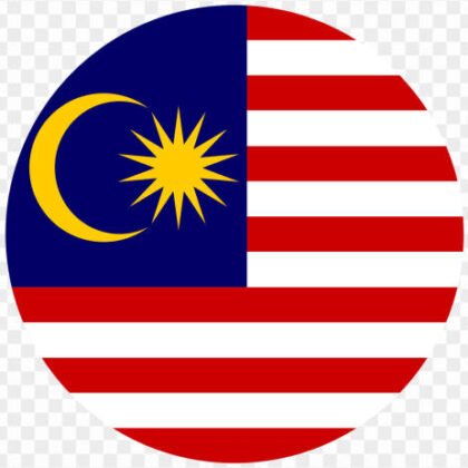 Malaysia flag button on png or transparent background. vector illustration.